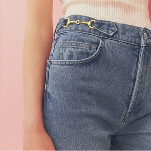 Reformation Cynthia Chainlink High Rise Straight Jeans Size 26